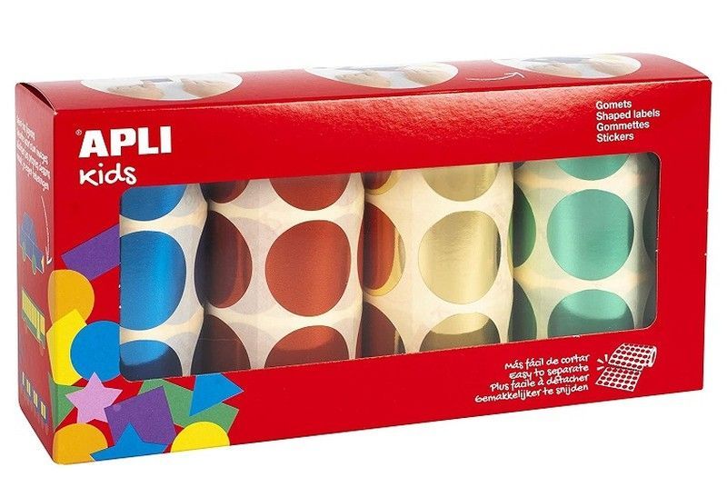 Gomets rollo redondos metalizados Ø 33 mm pack 4 und.