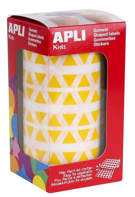 Gomets rollo triangulares 10,5 mm amarillo