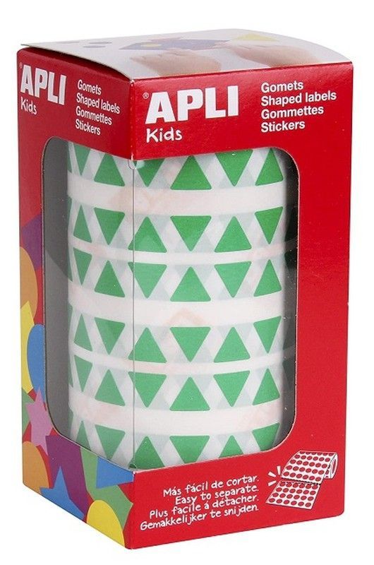 Gomets rollo triangulares 10,5 mm verde