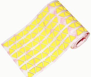 Gomets rollo triangulares 15 mm amarillo