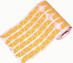 Gomets rollo triangulares 15 mm naranja