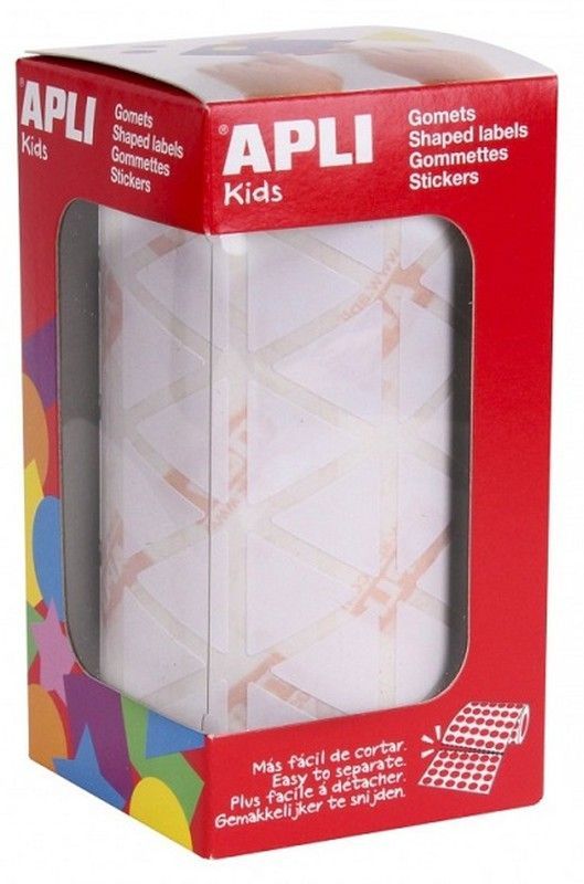 Gomets rollo triangulares 20 mm blanco