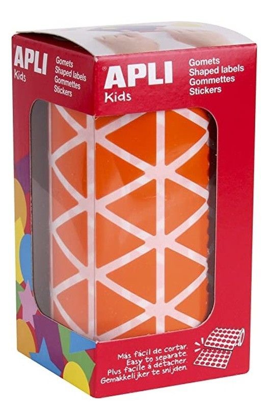 Gomets rollo triangulares 20 mm naranja