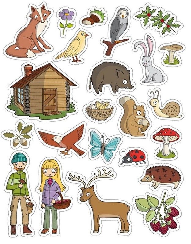 Gomets temáticos El Bosque 3 hojas