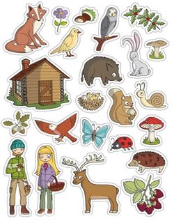 Gomets temáticos El Bosque 3 hojas