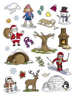 Gomets temáticos El Invierno 3 hojas