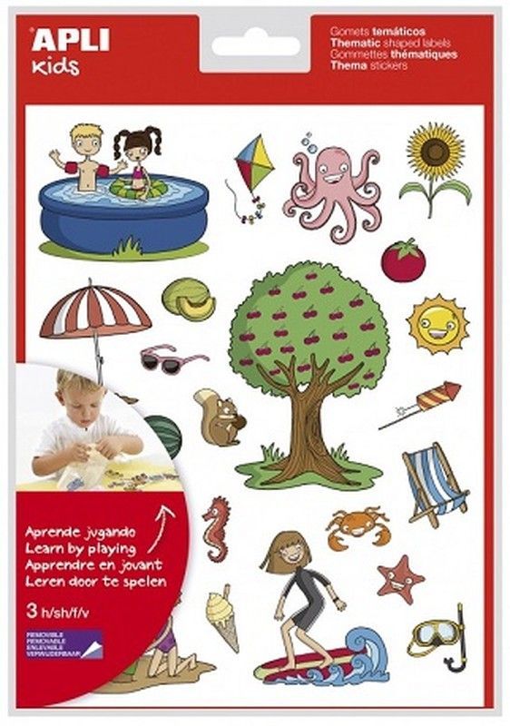 Gomets temáticos El Verano 3 hojas