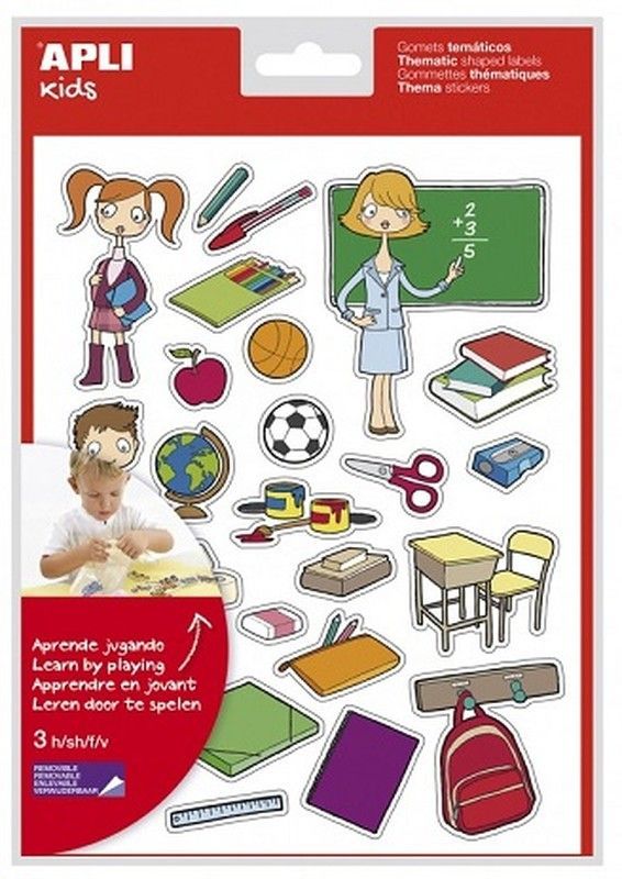 Gomets temáticos La Escuela 3 hojas