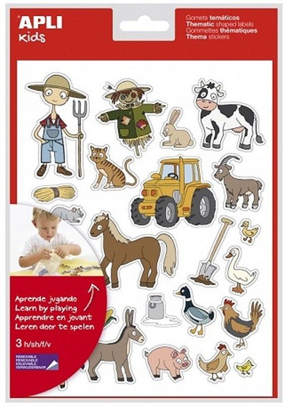 Gomets temáticos La Granja 3 hojas