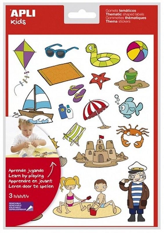 Gomets temáticos La Platja 3 hojas