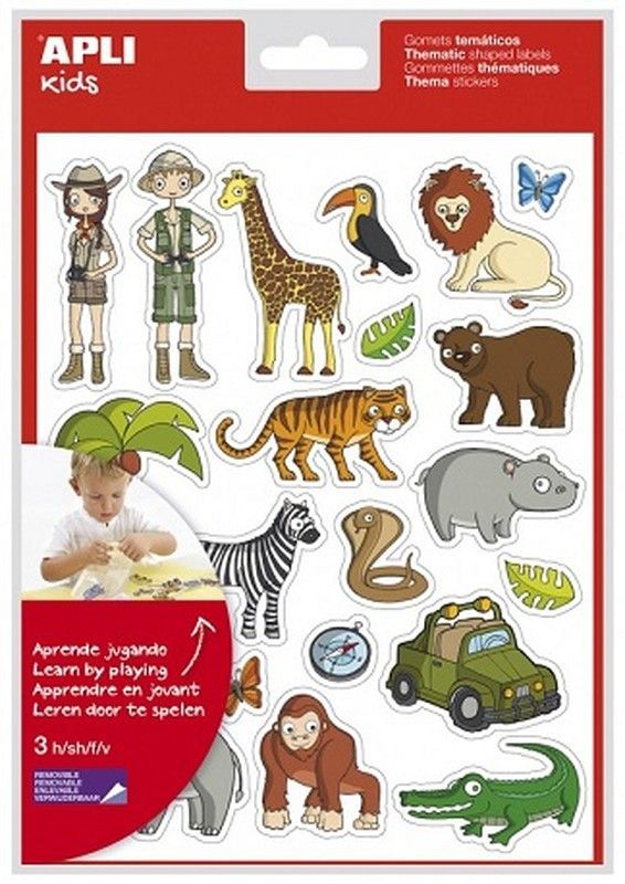 Gomets temáticos La Selva 3 hojas