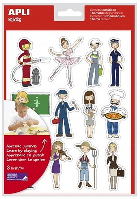 Gomets temáticos Las Profesiones 3 hojas