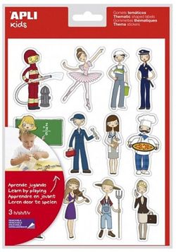 Gomets temáticos Las Profesiones 3 hojas