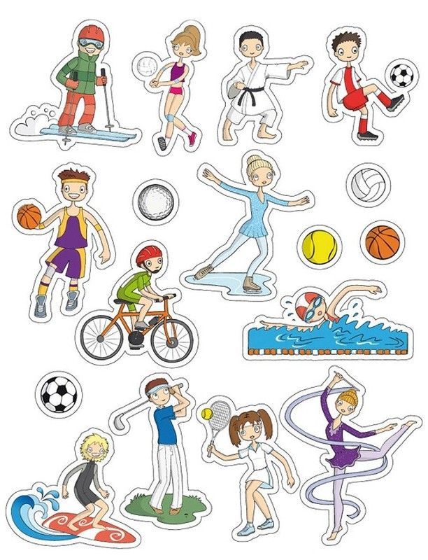 Gomets temáticos Los Deportes 3 hojas