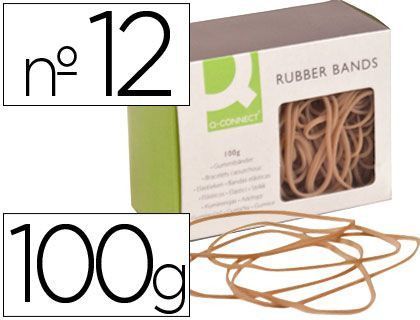 Gomillas Elasticas Q-Connect 100 Gr Numero 12 120 X 2 Mm