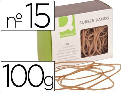 Gomillas Elasticas Q-Connect 100 Gr Numero 15 150 X 2 Mm