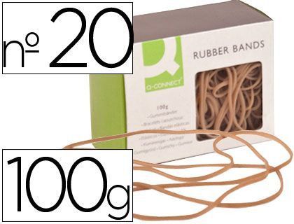 Gomillas Elasticas Q-Connect 100 Gr Numero 20 200 X 2 Mm