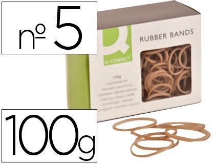 Gomillas Elasticas Q-Connect 100 Gr Numero 5 50 X 2 Mm