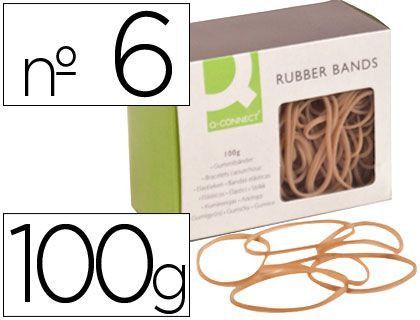 Gomillas Elasticas Q-Connect 100 Gr Numero 6 60 X 2 Mm