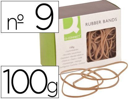 Gomillas Elasticas Q-Connect 100 Gr Numero 9 90 X 2 Mm