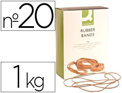 Gomillas Elasticas Q-Connect 1000 Gr Numero 20 200 X 2 Mm