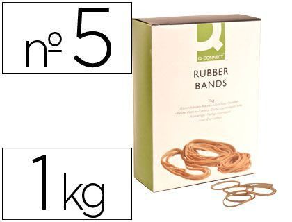 Gomillas Elasticas Q-Connect 1000 Gr Numero 5 50 X 2 Mm