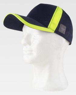 Gorra de color Marino+Amarillo fluor