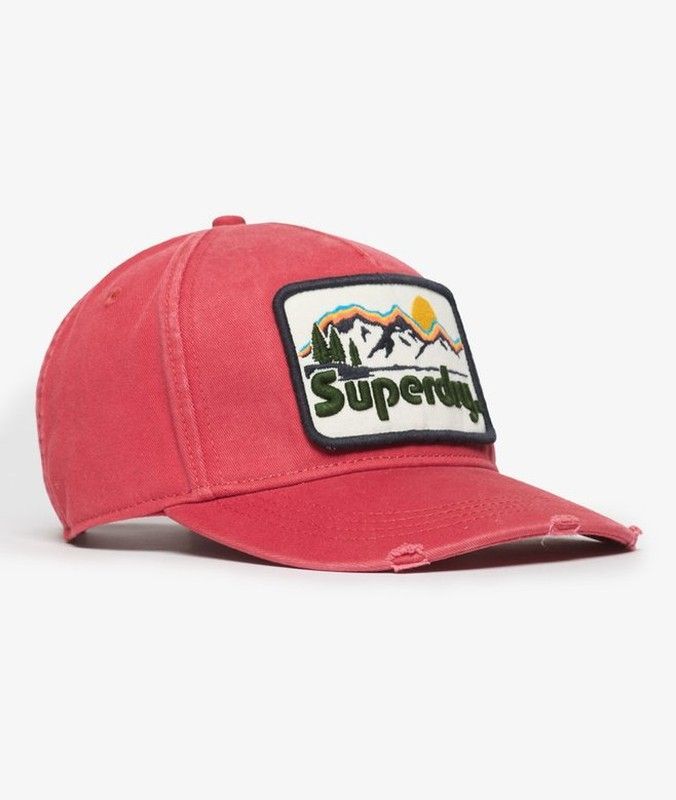 Gorra trucker con letras branding bordadas Superdry Red