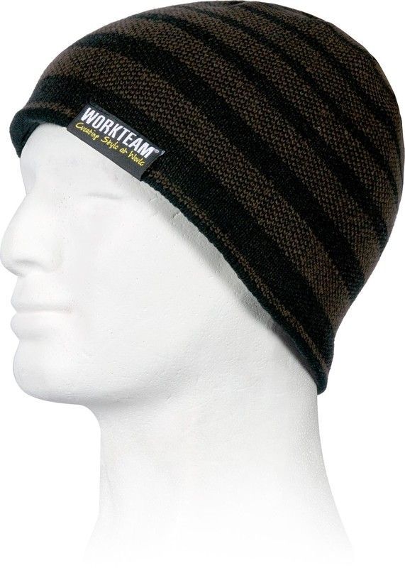 Gorro de punto con rayas Marrón Negro