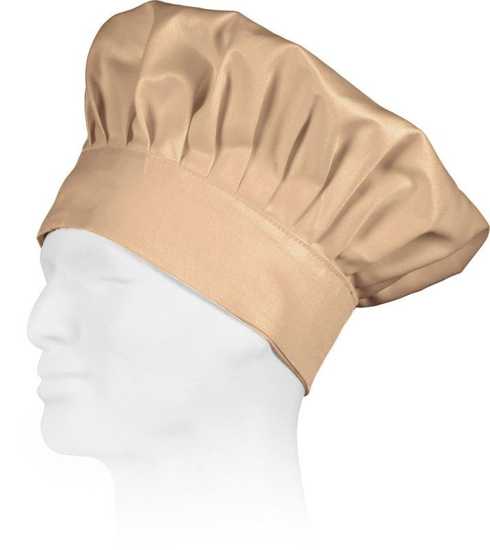 Gorro liso cocinero con velcro Beige