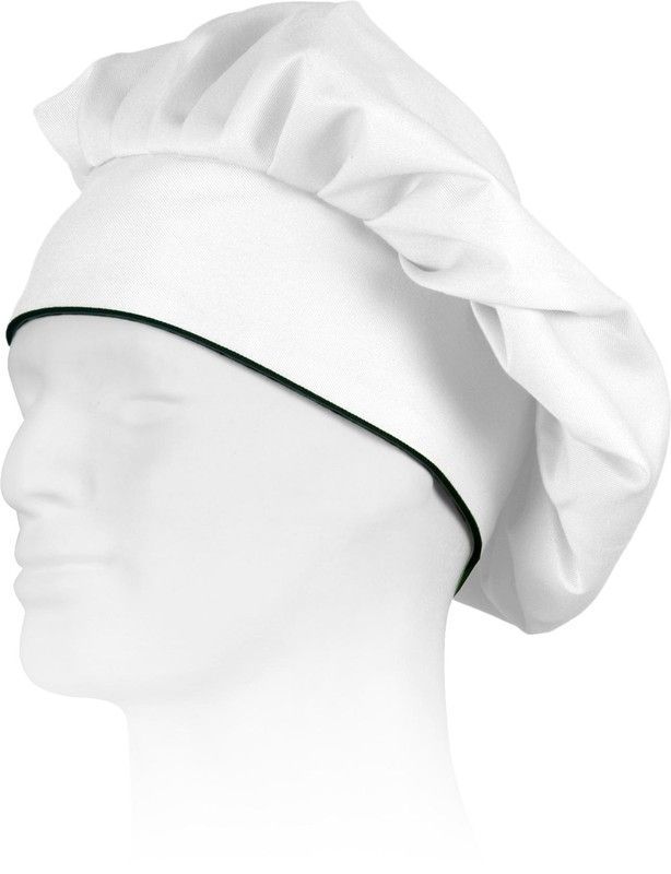 Gorro liso de cocina con velcro  Blanco / Negro
