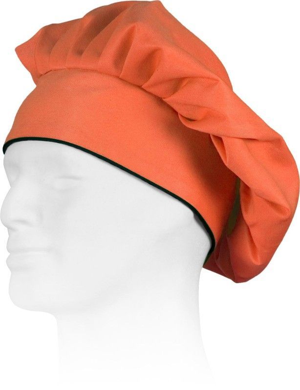 Gorro liso de cocina con velcro y vivo a contraste Coral