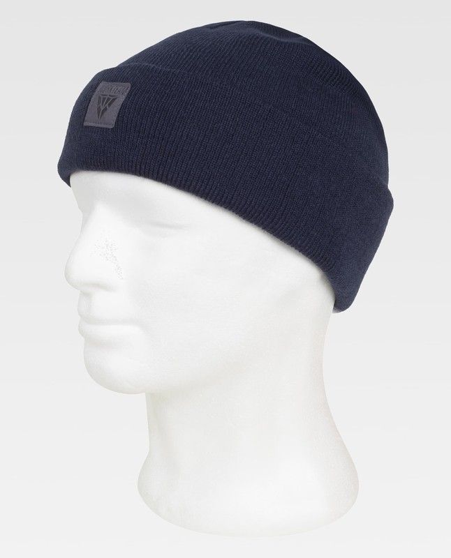 Gorro liso de punto con vuelta en el bajo