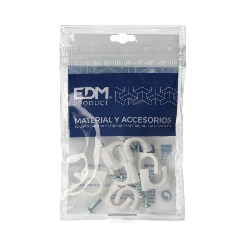 Grapa blanca cable manguera tubular 2x4 nº 9 envasada (10 unidades) edm