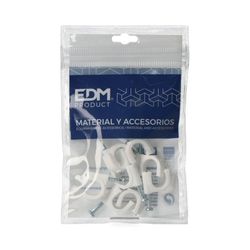 Grapa blanca cable manguera tubular 2x4 nº 9 envasada (10 unidades) edm