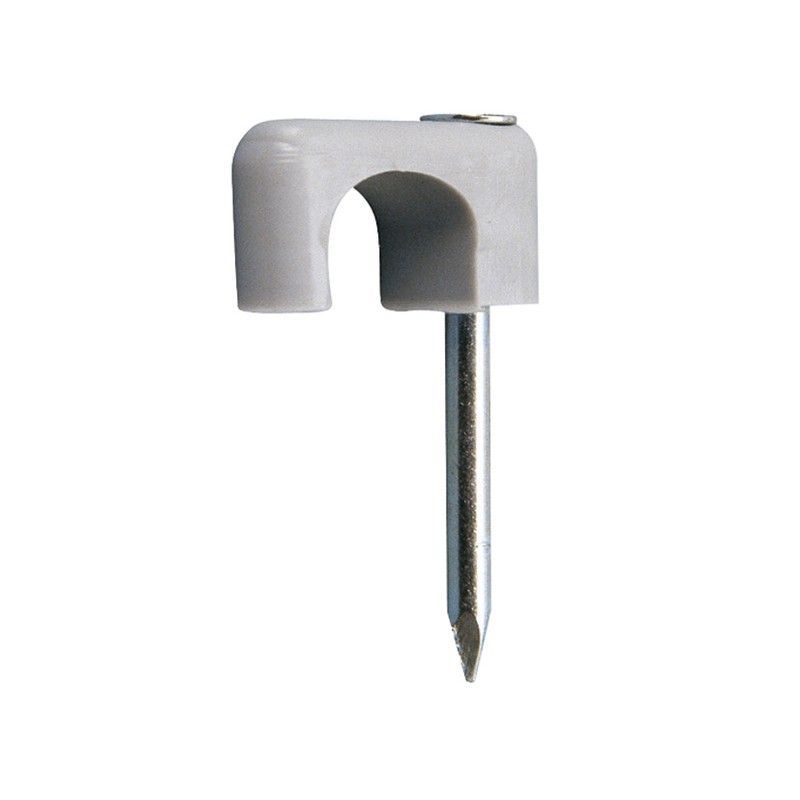 Grapa cable eléctrico redondo EHS Grapa Plast. Blanco 3,9X2,2Mm. 10U.Ehs