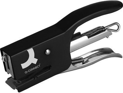 Grapadora q-connect kf22340 de tenaza metalica color negro capacidad 12 hojas usa grapas numero 10