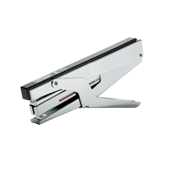 Grapadora tenaza rapid e10 cromado/negro capacidad 15 hojas usa grapas n 10