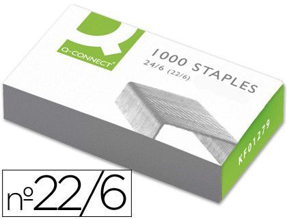 Grapas Q-Connect Nº 22/6 24/6 -Galvanizadas -Caja de 1000