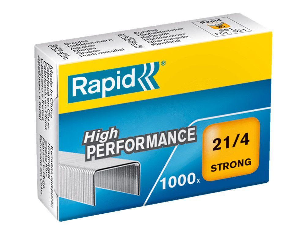 Grapas rapid 21/4 mm galvanizada strong caja de 1000 unidades