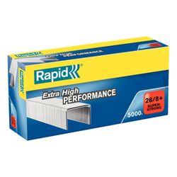 Grapas Rapid 26/8+ mm. Caja 5000 Super Strong galvanizada