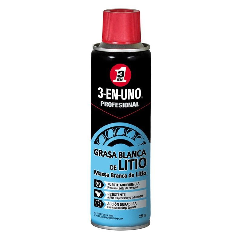 Grasa blanca litio spray 3-EN-UNO Grasa Blanca Litio 3En1 250 Ml