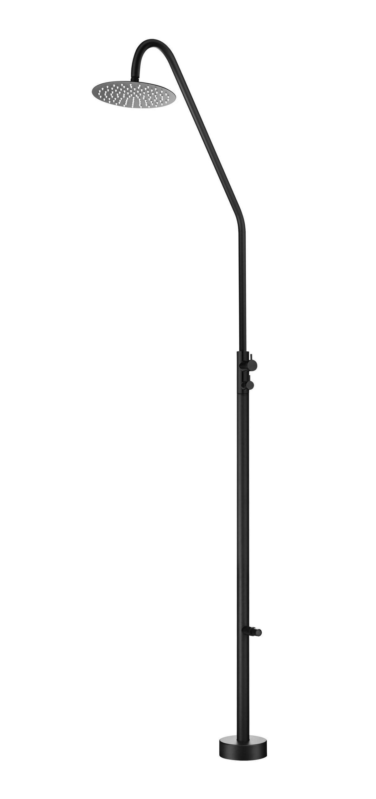 Grifería de piscina Dakota negro mate acero inoxidable S.316 con lavapiés