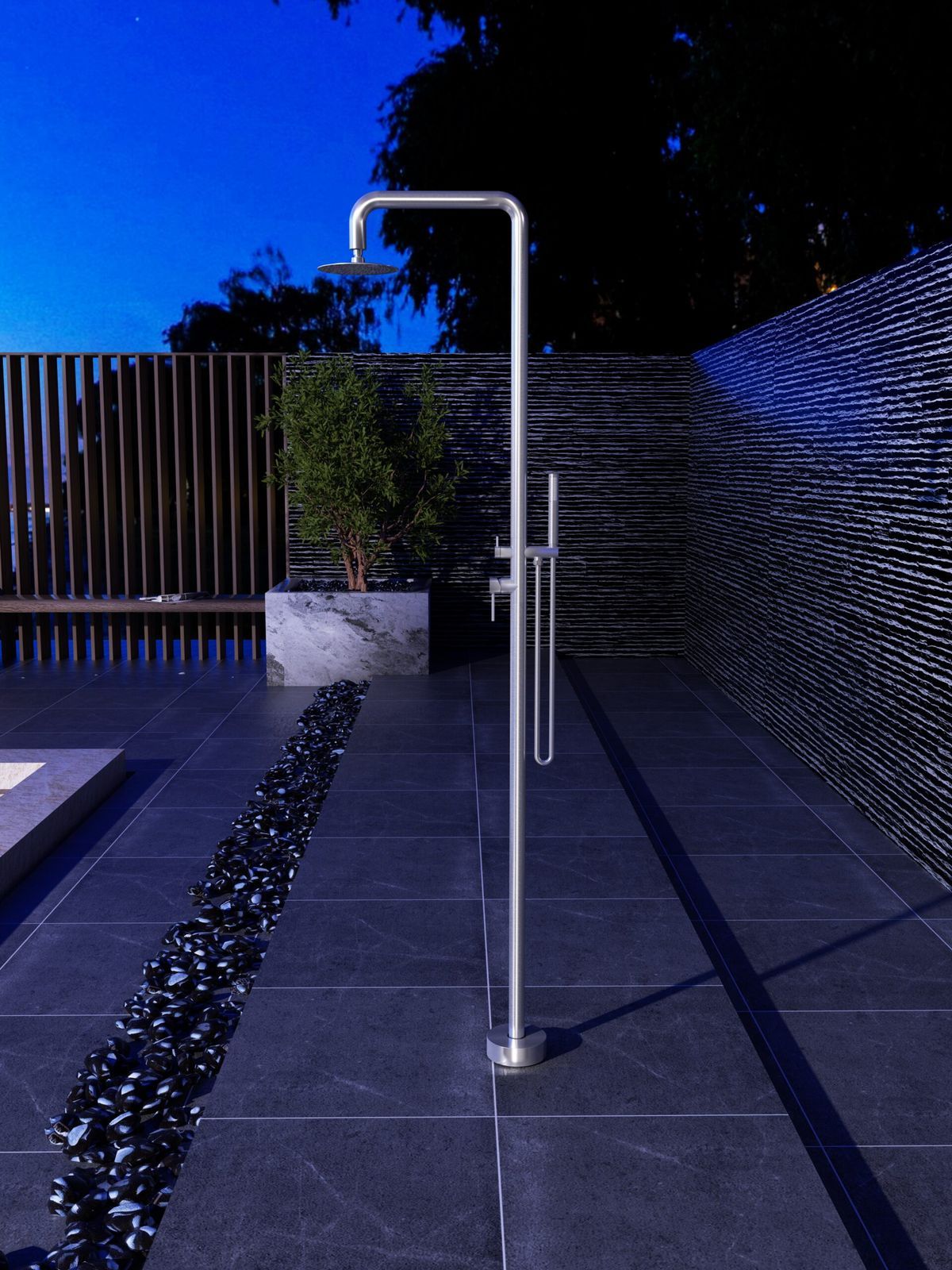 Grifería de piscina Florida acero inoxidable S.316 con teleducha