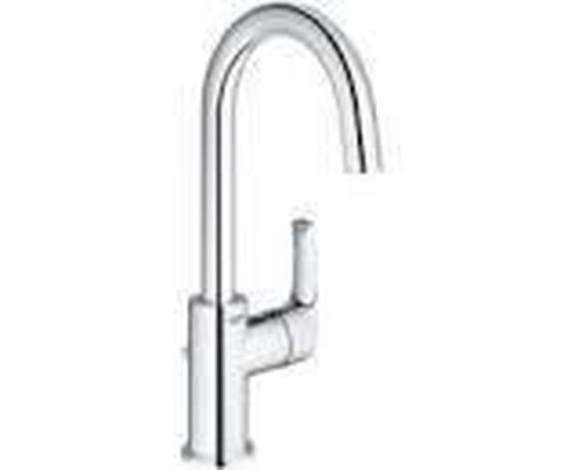 Grifería monomando para lavabo 1/2" euromart l caño alto cromo