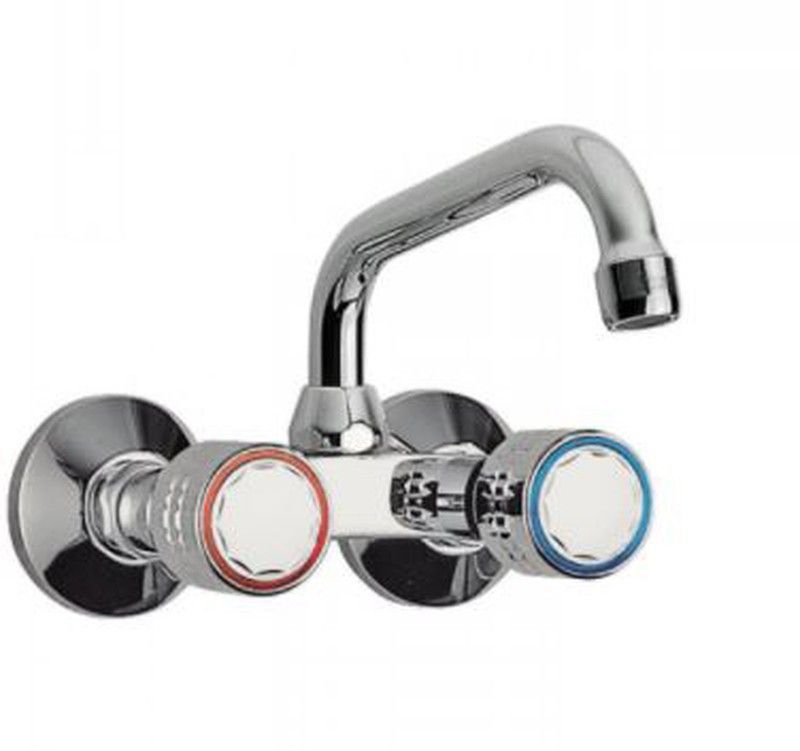 Grifo bimando excéntrico mural TRES ESE-23 123215 para cocina con caño superior