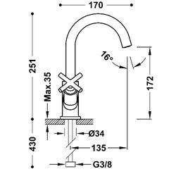 Grifo bimando para lavabo Mont Blanc