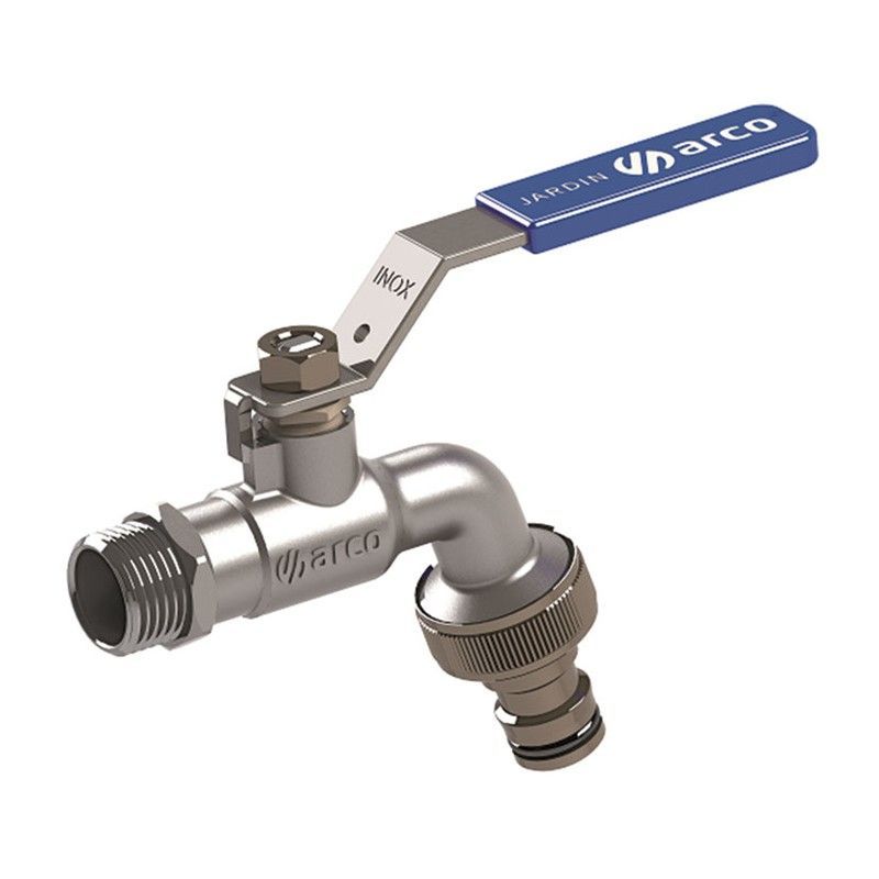 Grifo curvo esfera ARCO palanca inox. Grifo Curvo Conexión Rapida 1/2" M.Inox