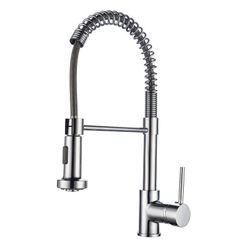 Grifo de cocina de latón y acero en plateado, 5 x 27 x 41 cm | Dock