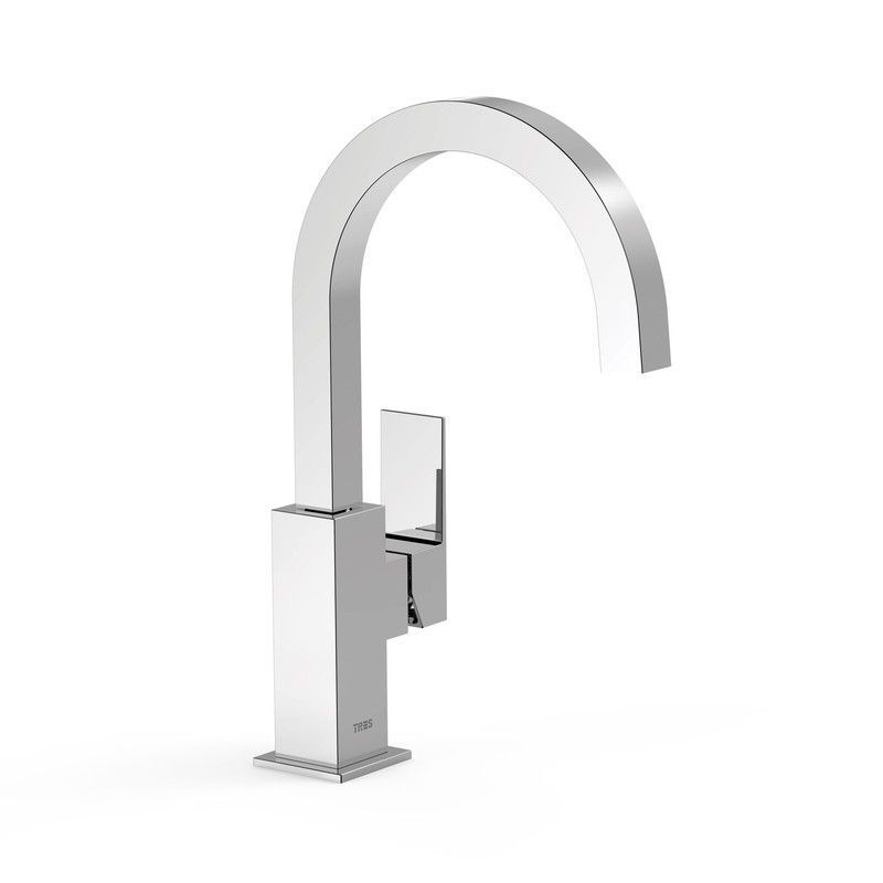 Grifo monomando alto con maneta lateral para lavabo Cuadro